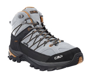 CMP Buty trekkingowe Rigel Mid WP (wodoodporne) perłowo-szare/pomarańczowe męskie