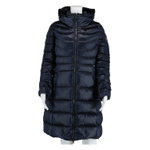 Colmar quilted coat in iridescent look with collar insert and fixed hood navy blue women