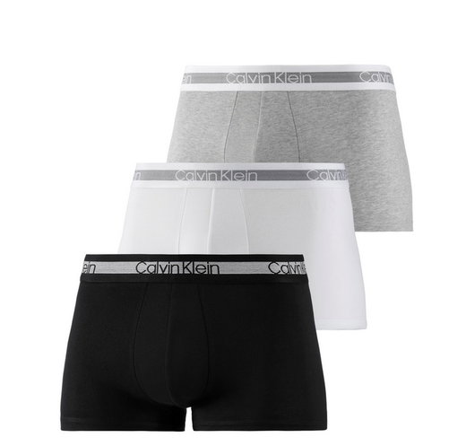 Calvin Klein Bielizna Bokserki Trunk (Bawełna) wielokolorowy czarny/biały/szary Mężczyźni - 3 sztuki