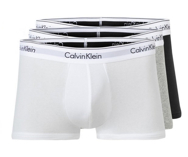Calvin Klein Unterwäsche Boxershorts Trunk Modern Cotton (Baumwolle) mehrfarbig schwarz/weiss/grau Herren - 3 Stück