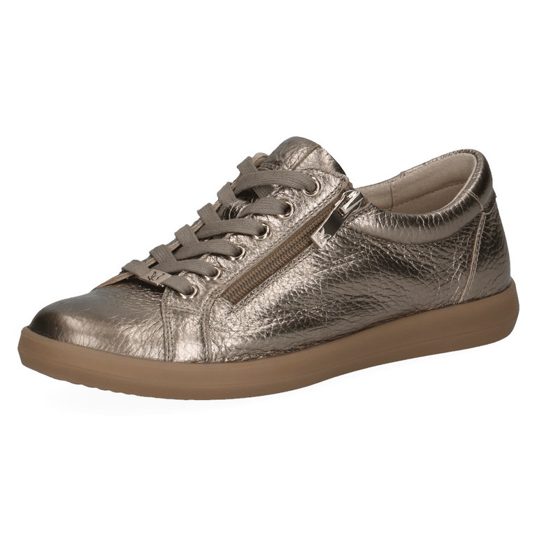 Caprice Sneaker 23757 (Leder, mit seitlichen Reissverschluss) gold/taupe Damen