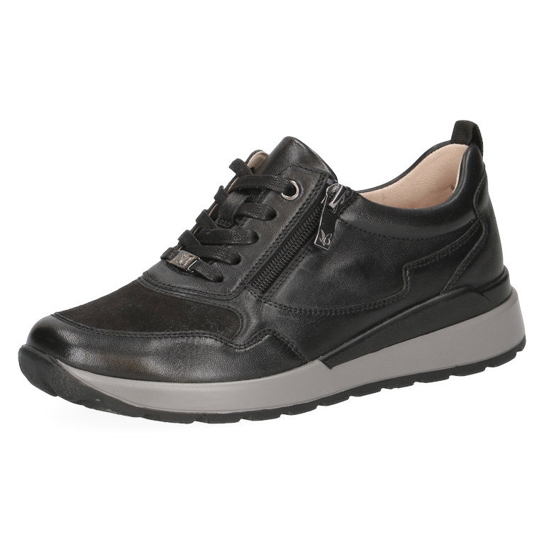 Caprice Sneaker 23760 (Leder, mit seitlichen Reissverschluss) schwarz Damen