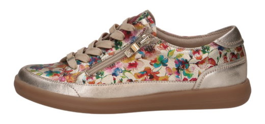 Caprice Sneaker 23759 (Leder, mit seitlichen Reissverschluss) gold/blume Damen