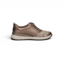 Caprice Sneaker 23760 (Leder, mit seitlichen Reissverschluss) taupe/gold Damen