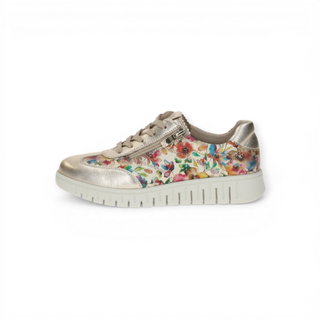Caprice Sneaker 23761 (Leder, mit seitlichen Reissverschluss) blum/gold Damen