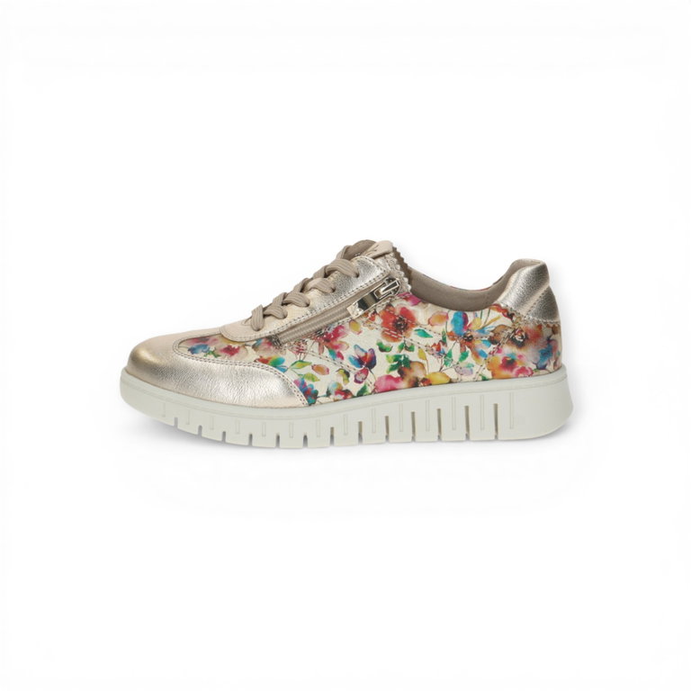Caprice Sneaker 23761 (Leder, mit seitlichen Reissverschluss) blum/gold Damen