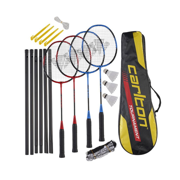 Carlton Badminton Tournament 4 Player Set (4x rackets, 3x shuttlecocks, 1x net, 1x bag)
