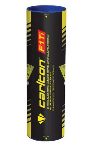Carlton Badmintonbälle F1 Ti Nylon Korkfuß gelb Dose 6er