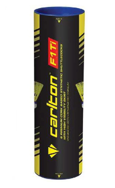 Carlton Badmintonbälle F1 Ti Nylon Korkfuß gelb Dose 6er
