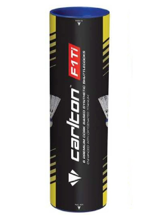 Carlton Badminton Balls F1 Ti Nylon Cork Foot White Box of 6