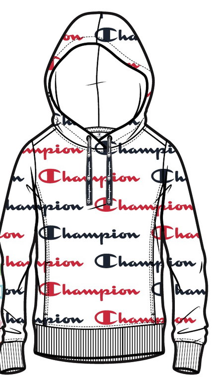 Champion Hoodie Logo Print 2021 white/black/red Women
