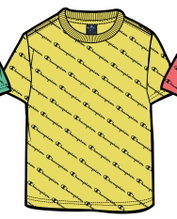 Champion Freizeit-Tshirt (Baumwolle) Champion kleiner Schriftzug Print gelb Kinder