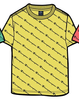 Champion Freizeit-Tshirt (Baumwolle) Champion kleiner Schriftzug Print gelb Kinder