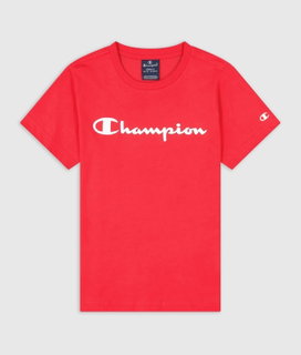 Champion Freizeit-Tshirt (Baumwolle) Crew mit Logo-Schriftzug rot Jungen