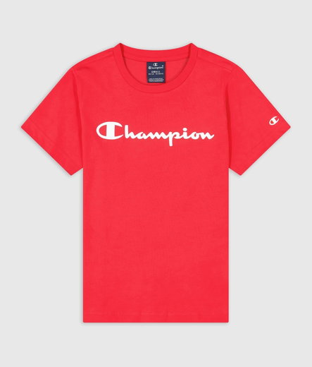 Champion Freizeit-Tshirt (Baumwolle) Crew mit Logo-Schriftzug rot Jungen
