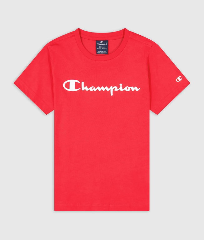 Champion Freizeit-Tshirt (Baumwolle) Crew mit Logo-Schriftzug rot Jungen