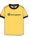 Champion Freizeit-Tshirt (Baumwolle) Crew Ringer mit Logo-Schriftzug gelb Kinder