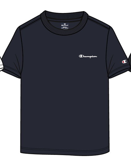 Champion Freizeit-Tshirt (Baumwolle) Crew mit Kleinen-Logo-Schriftzug navyblau Jungen