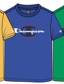 Champion Freizeit-Tshirt (Baumwolle) Crew Graphic Print royalblau Kinder