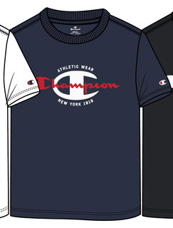 Champion Freizeit-Tshirt (Baumwolle) Crew Graphic Print dunkelblau Kinder