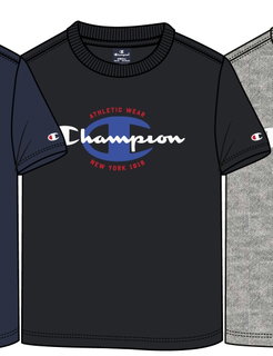 Champion Freizeit-Tshirt (Baumwolle) Crew Graphic Print schwarz Kinder