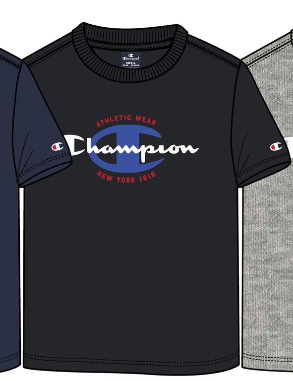Champion Freizeit-Tshirt (Baumwolle) Crew Graphic Print schwarz Kinder