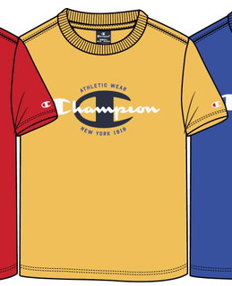 Champion Freizeit-Tshirt (Baumwolle) Crew Graphic Print gelb Kinder