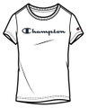Champion Freizeit-Tshirt (Baumwolle) Classic Big Logo Schriftzug weiss Mädchen