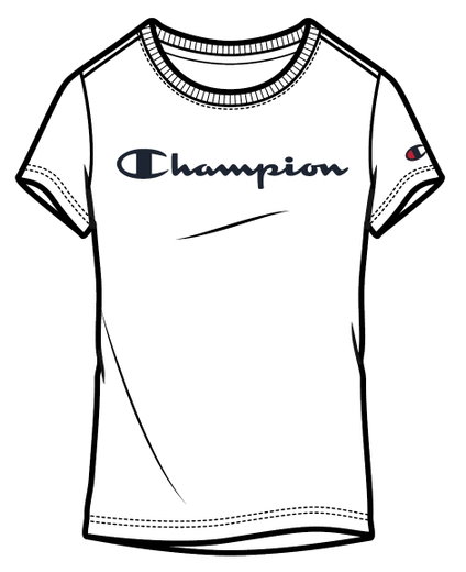 Champion Freizeit-Tshirt (Baumwolle) Classic Big Logo Schriftzug weiss Mädchen