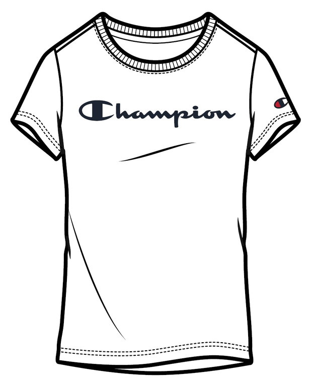 Champion Freizeit-Tshirt (Baumwolle) Classic Big Logo Schriftzug weiss Mädchen