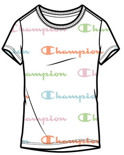 Champion Freizeit-Tshirt (Baumwolle) Graphic Print weiss Mädchen