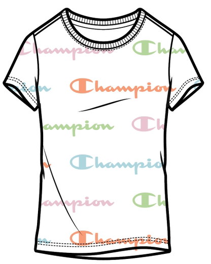 Champion Freizeit-Tshirt (Baumwolle) Graphic Print weiss Mädchen