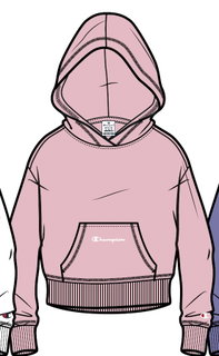 Champion Freizeit Kapuzenpullover (Baumwoll Hoodie) kleiner Schriftzug Print pink Mädchen