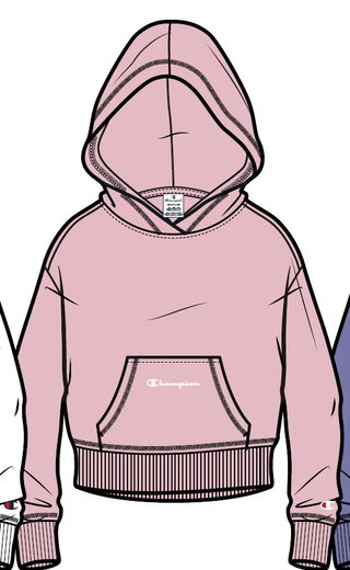 Champion Bluza z kapturem (Bawełniany Hoodie) mały nadruk różowy Dziewczęta
