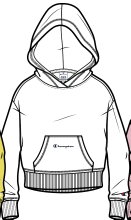 Champion Freizeit Kapuzenpullover (Baumwoll Hoodie) kleiner Schriftzug Print weiss Mädchen
