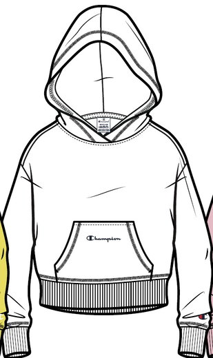 Champion Bluza z kapturem (Bawełniany Hoodie) mały nadruk biały Dziewczęta