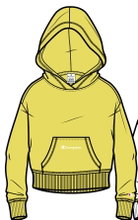 Champion Freizeit Kapuzenpullover (Baumwoll Hoodie) kleiner Schriftzug Print gelb Mädchen