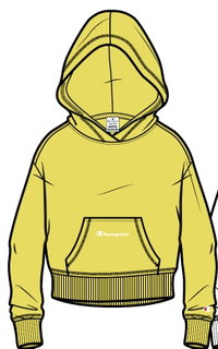 Champion Freizeit Kapuzenpullover (Baumwoll Hoodie) kleiner Schriftzug Print gelb Mädchen