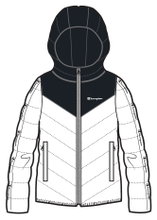 Champion Steppjacke mit Kapuze (gefüttert, warm, winddicht) weiss/schwarz Mädchen