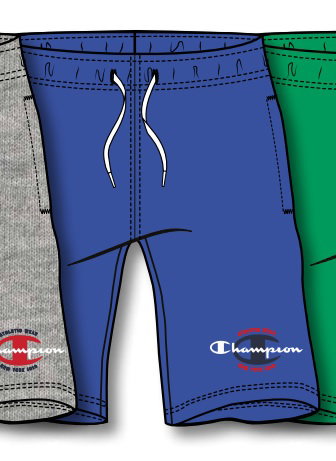 Champion Freizeithose (Baumwolle) Bermuda mit Graphic Print kurz royalblau Jungen