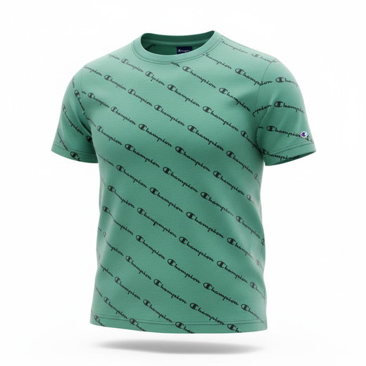 Champion Freizeit-Tshirt (Baumwolle) Champion kleiner Schriftzug Print grün Kinder