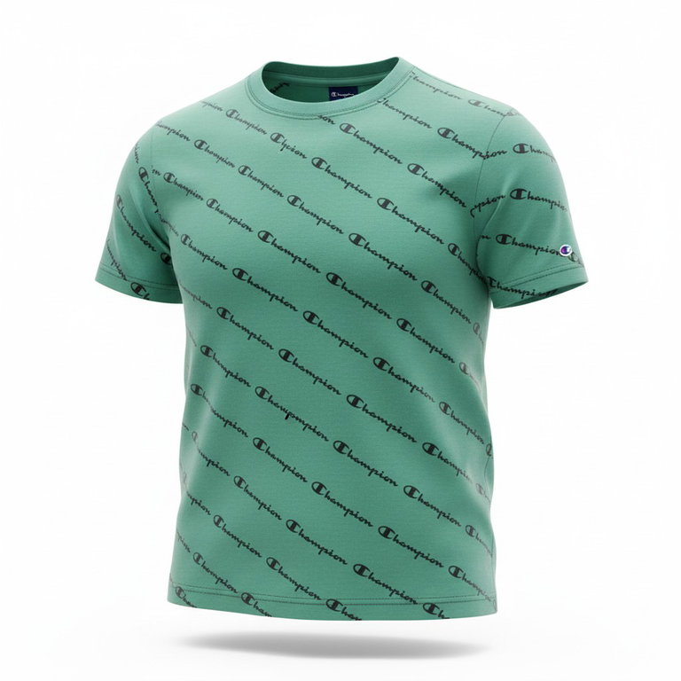 Champion Freizeit-Tshirt (Baumwolle) Champion kleiner Schriftzug Print grün Kinder