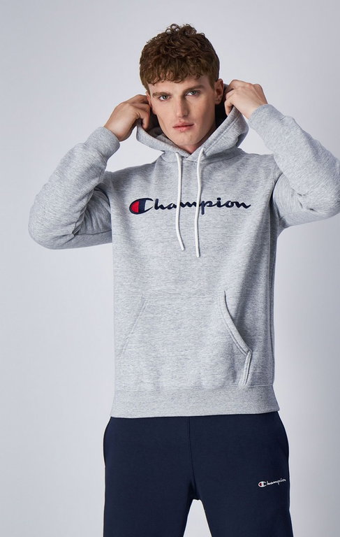 Champion Kapuzenpullover (Fleece-Hoodie) Big Logo Print hellgrau Herren