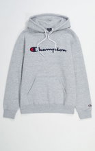 Champion Kapuzenpullover (Fleece-Hoodie) Big Logo Print hellgrau Herren