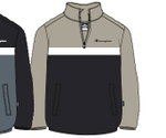 Champion Kapuzenpullover Half Zip (Baumwolle) beige/schwarz Kinder