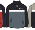 Champion Kapuzenpullover Half Zip (Baumwolle) schwarz/blau Kinder