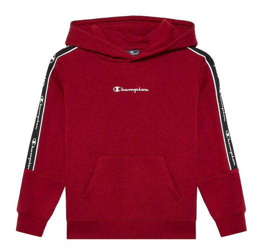 Champion Hoodie - lightweight fleece with logo tape red boys