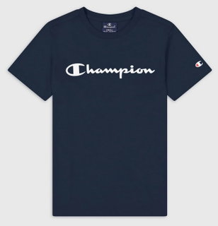 Champion Freizeit-Tshirt (Baumwolle) Crew mit Logo-Schriftzug navyblau Jungen