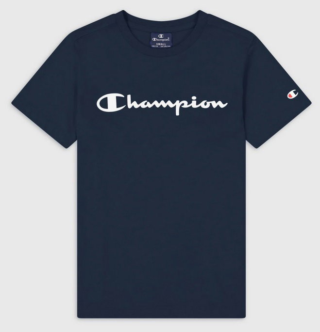 Champion Freizeit-Tshirt (Baumwolle) Crew mit Logo-Schriftzug navyblau Jungen