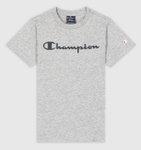 Champion Freizeit-Tshirt (Baumwolle) Crew mit Logo-Schriftzug hellgrau Jungen